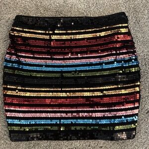 Express multicolored sequin miniskirt
